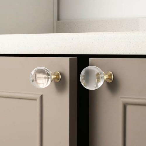 Guank 24-Pack Bubble Cabinet knobs Solid Brass Base, Drawer Spherical Gold Knobs, 1.14-Inch Diameter, Modern Kitchen Cabinet Brushed Crystal Ball Cabinet knobs Bubble - color: Bubble shape-1.14inchn, size: 24 Pack