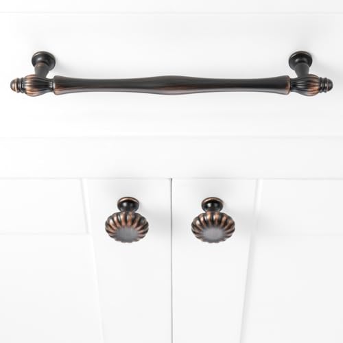Oil Rubbed Bronze Cabinet Knobs Round Cabinet Pulls 10 Pack 2510 - color: Oil Rubbed Bronze, size: Single Hole