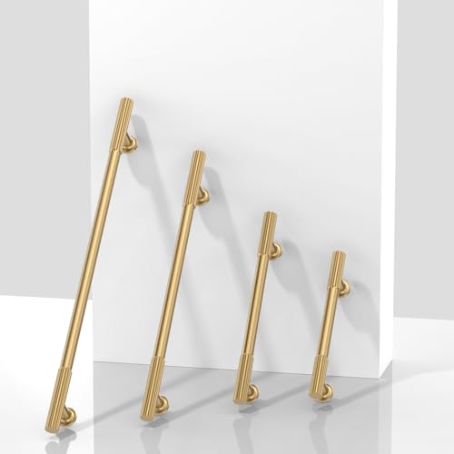 10 Pack Brushed Brass Cabinet Pulls 3 Inch(76mm) Kitchen Cabinet Handles Solid Zinc Alloy Cabinet Hardware Drawer Pulls - color: Brushed Brass, size: 3" Hole Center