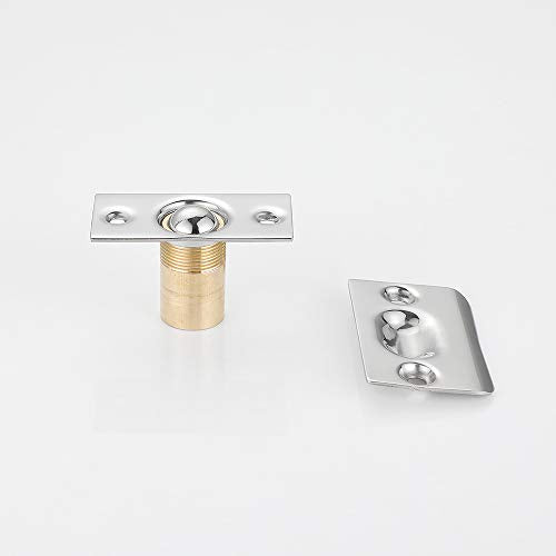 JQK Closet Ball Catch Door Hardware, Stainless Steel Catch Adjustable with Strike Plate, Chrome Finish 4 Pack, HBC100-CH-P4 - color: Chrome, size: Standard 4 Pack