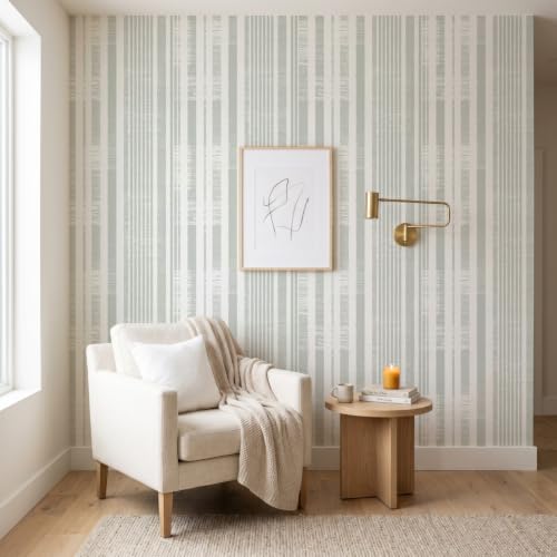 Peel and Stick Wallpaper, Light Grey Distressed Vertical Stripe Pattern, 118in x 17.7in, Waterproof Vinyl, Removable Reusable, Eco-Friendly, for Bedroom Living Room Rental Apartment - color: Dark4, size: 17.7" x 118.1"