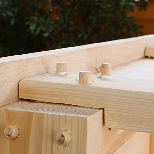 uxcell Wooden Dowel Pins 50pcs 10x50mm(3/8"x2") Fluted Beveled Ends Wood Dowel Pegs Kiln Dried Hardwood for Woodworking Furniture Shelf - size: 10x50mm