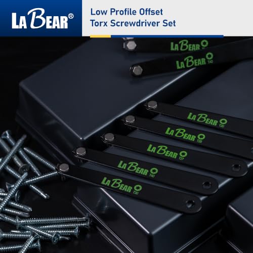 LABEAR 5-Piece EDC Low Profile Offset Torx Screwdriver Set, T20-T40 - size: TORX