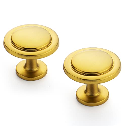Ravinte Brushed Brass Round Cabinet Knobs,Zinc Pulls,1-1/4 Inch,30 Pack - color: Gold
