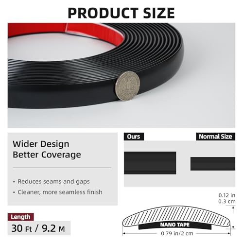 Peel and Stick Wall Molding Trim 30FT - color: Matte Black, size: 30 FT
