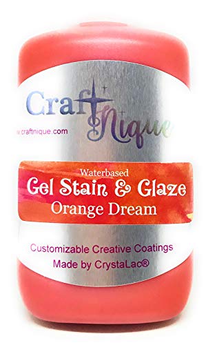 CrystaLac, CraftNique Water Based Gel Stain & Glaze (4 oz, Orange Dream) - color: Orange Dream