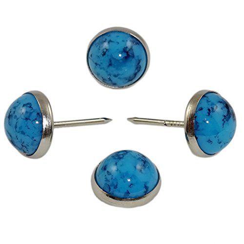 Decotacks® 7/16" Marble Design Upholstery Nails, Sofa Tacks, 25 PCS/Pack DWM (Blue) - color: Blue