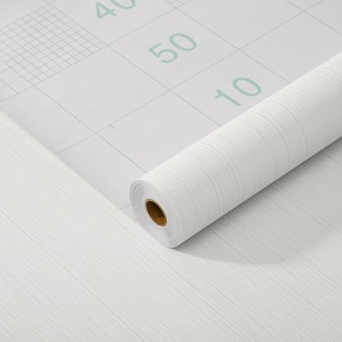 Grasscloth Textured Peel and Stick Wallpaper,White,24"x394" - color: Ivory White