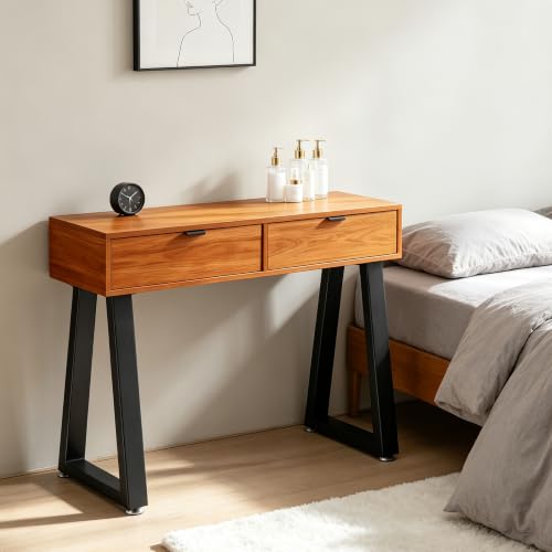 24" Trapezoid Metal End Table Legs Set of 2, Black - color: Trapezoid, size: 24 IN