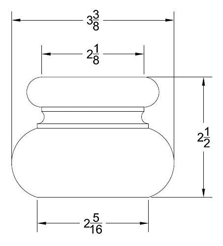 Highland Manor Wood Products Set of 4 Square Wakefield Bun Foot - 2 1/2" Tall x 3 3/8" Wide (Maple)
