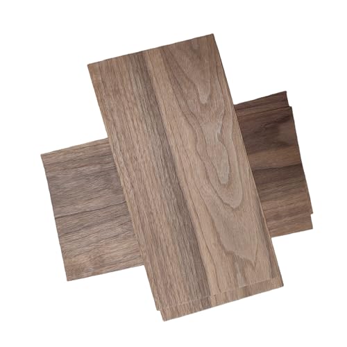 4 Pack Black Walnut Wood Veneer Sheets, 1mm Thick - 5.9" x 11.8" Unfinished Natural Wood Sheets for Laser Cutting, Marquetry, Inlay, Wood Burning, DIY Crafts, Model Making, Scroll Saw Projects