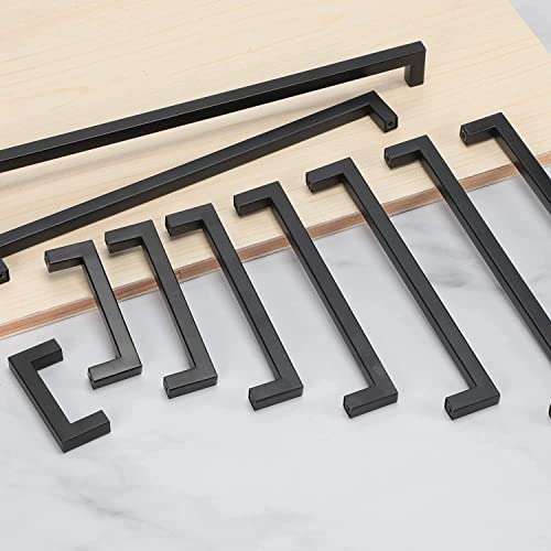 Cabinet Pulls Matte Black Cabinet Handles Square Drawer Pulls, 40 Pack 8-4/5 Inch Stainless Steel Kitchen Door Cupboard Cabinet Handles, Drawer Hardware Handles, 224mm Hole Centers - size: 8-4/5 inch Hole Centers(224mm)