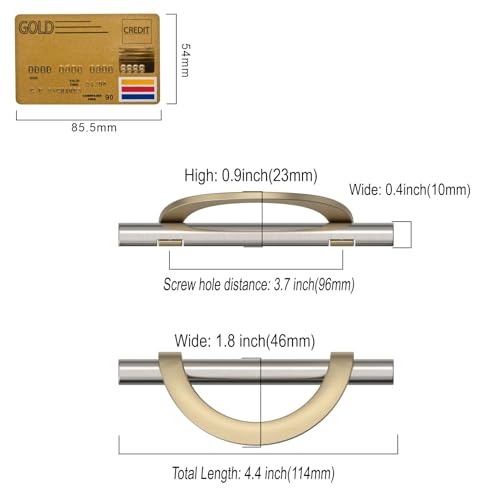 Amerdeco 10 Pack Brushed Satin Nickel and Gold Cabinet Pulls 3.75 Inch(96MM) Hole Centers Kitchen Cabinet Handles Cabinet Hardware Cupboard Handles Drawer Pulls… - color: Brushed Satin Nickel Gold, size: 3.75"/96MM Hole Center, style: 10 Pack