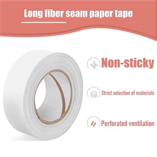 Drywall Paper Tape, 2” x 250 ft Ultra-Thin Fiber Paper Drywall Joint Tape for Seam Patch for Wall Sheetrock Ceiling Crack, White - size: 2" x 250ft