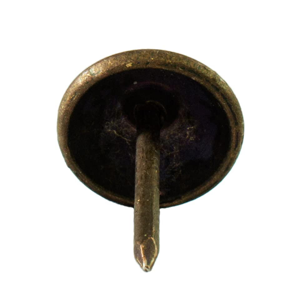 100-Pack Upholstery Tacks - 7/16 inch Decorative Furniture Nails for Chairs, Headboards, and DIY Decor - Dark Antique Brass Heavy Duty Furniture Pins - DX0511DAB