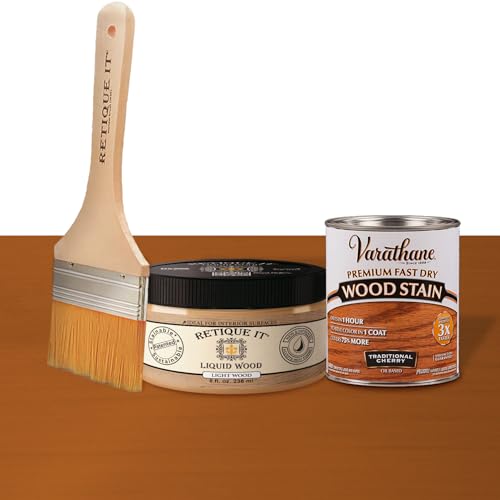 Liquid Wood for Gel Stain & Wood Stain by Retique It - 16oz Light (Perfect Companion to Chalk Furniture Paint, Milk Paint & Cabinet Paint) Beyond Faux Wood Look Paint (8oz, 45 Traditional Cherry) - color: 45 Traditional Cherry