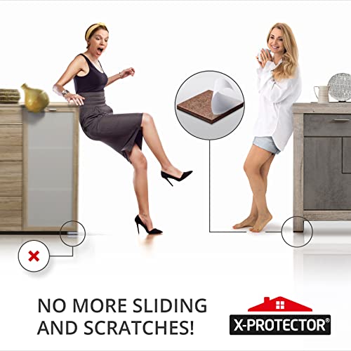 X-PROTECTOR Non Slip Furniture Pads - 8 pcs Premium Furniture Grippers 4"! - size: 8 Square 4"