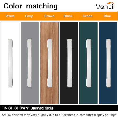 VEHCIL 20 Pack Brushed Nickel Cabinet Pulls,5 Inch(128mm) Kitchen Cabinet Handles, Drawer Pulls Handles for Kitchen Cabinets Hardware Cupboard Closet Bathroom Dresser, Solid Zinc Alloy - color: Brushed Satin Nickel, size: 5 Inch Hole Centers Pull