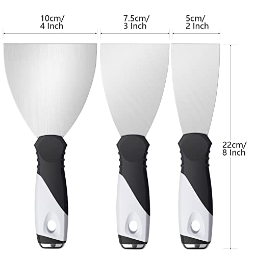 Mister Rui 3Pack 3" 5" 6" Stainless Putty Knife & Paint Scraper, Hammer End - color: 3"5"6" Putty Knife