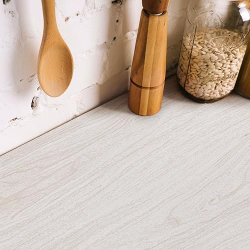 White Wood Wallpaper Wood Grain Contact Paper for Cabinet11.8’’236’’ - size: 11.8"W x 236.2"L