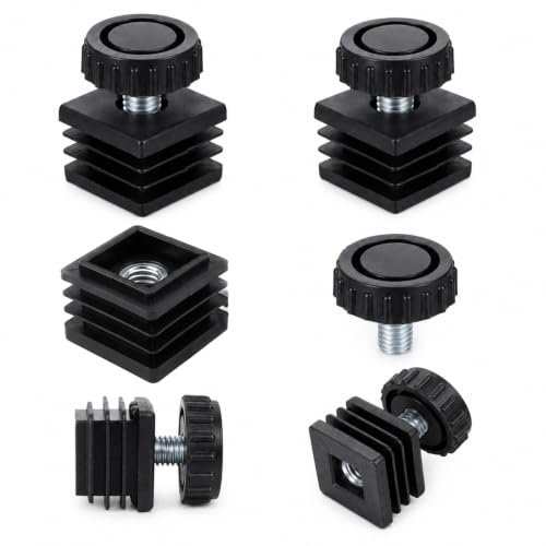 8Pcs Square Insert Kit, Adjustable Leveling Feet Square Insert Kit