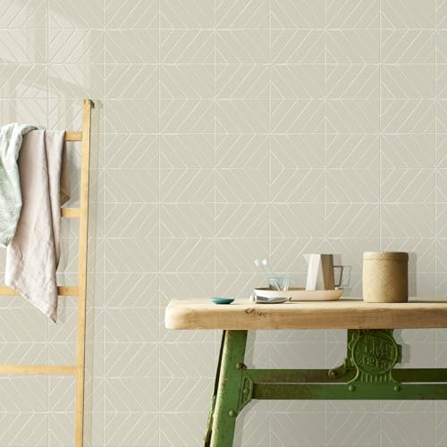 STICKGOO Herringbone Peel and Stick Backsplash, Light Gray Beige, 10 Sheets - color: Light Gray Beige, size: Pack of 10