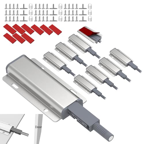 9 Pack Magnetic Push Open Cabinet Latch Heavy Duty Catch Hidden Door - size: 9 Pcs Single Push Latch