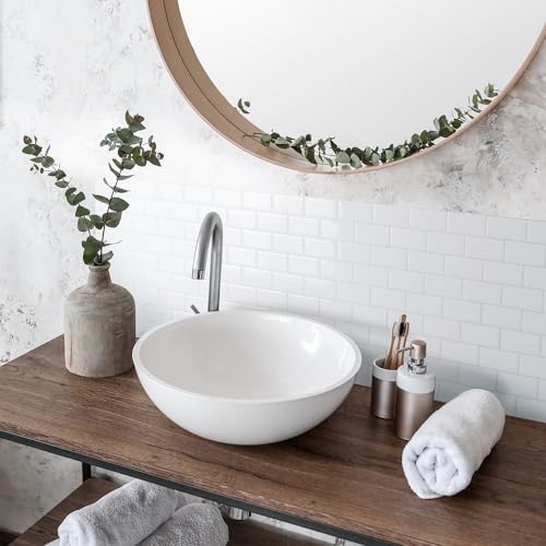 Smart Tiles Peel and Stick backsplash, Subway Soft White, 10.95"x9.7" - color: Soft White