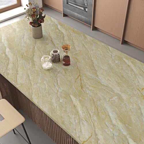Matte Beige Marble Contact Paper Peel and Stick Countertops Vinyl - size: 17.7" x 120"