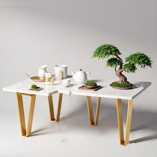 Osring 16 Inch Trapezoid Furniture Legs, Gold Metal Coffee Table Feet 4pcs - color: Gold, size: 16 Inch