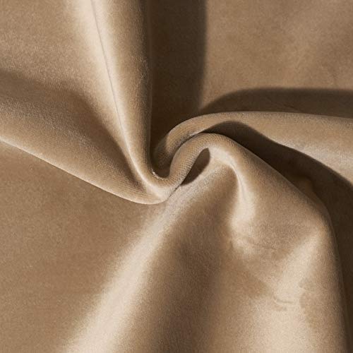 55 Inch Wide Solid Heavy Upholstery Soft Velvet Fabric Color Beige by The Yard - color: Beige