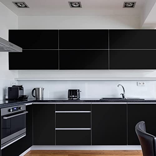 practicalWs 15.7inch x 984.2inch Black Wallpaper Solid Color Contact Paper - color: Black, size: 15.7" x 984.2"