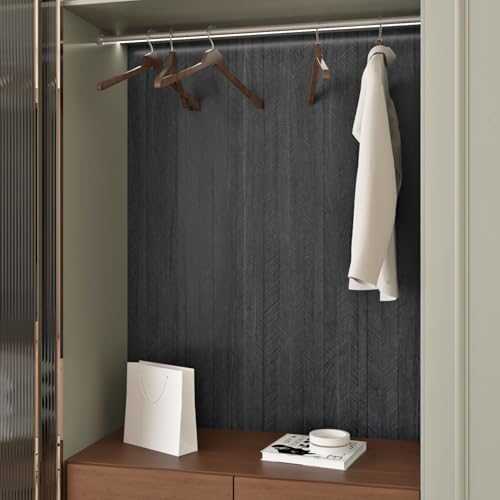 WESTICK Wood Countertop Contact Paper Self Adhesive Wood Contact Paper Waterproof Wooden Wallpaper Peel and Stick Countertops Wooded Vinyl Wrap for Kitchen Cabinet Furniture Table 15.8"x196" Black - size: 15.8" x 196"
