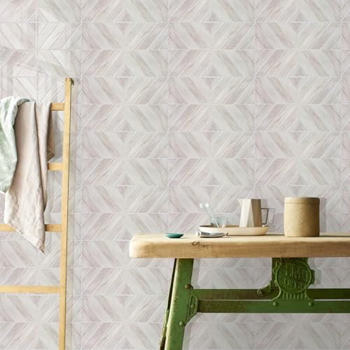 STICKGOO Herringbone Peel and Stick Backsplash, Blush Beige Wood, 10 Sheets - color: Blush Beige Wood, size: Pack of 10