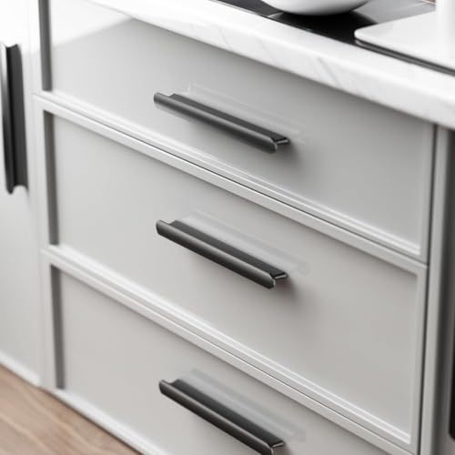 Cobbe 10 Pack Black Cabinet Handles 3-3/4 Inch(96mm) Hole Centers Kitchen Cabinet Handles Matte Black Cabinet Pulls Drawer Pulls Dresser Handles Cabinet Door Handles Cabinet Hardware - color: Black 10 Pack, size: 3-3/4" hole center spacing