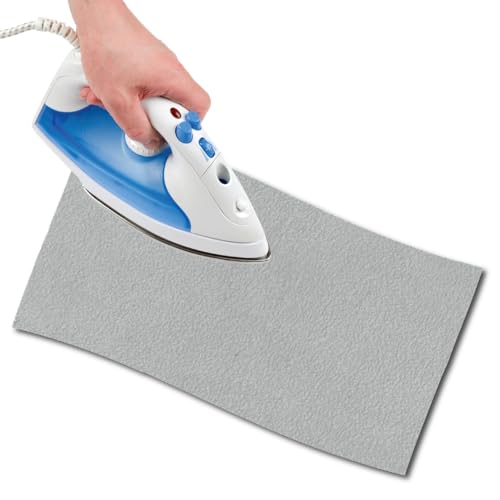 USIT, 1pc Iron-On Mock Suede Repair Patch, 18"x4.5", Ideal for Repairing Trousers, Jackets and Shirts, Unalterable Dyes, Light Grey - color: Light Grey, size: 11.5x45 cm