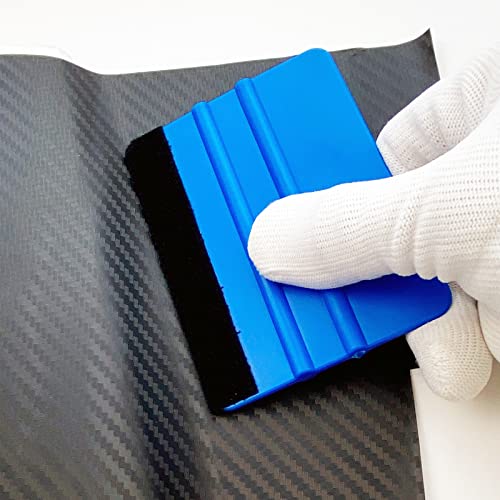 Umaki Automotive Vinyl Wraps Tools Tint Film Kit with 2 Pairs Vinyl Wrap Gloves, 4inch Felt Squeegee, Scraper, Edge Trimmer, Black Utility Vinyl Knife - color: H01