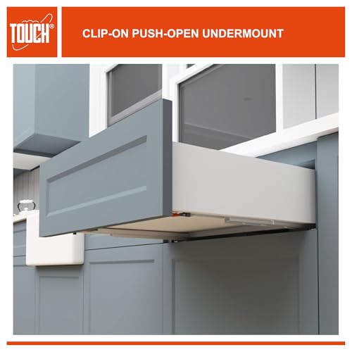 Undermount Drawer Slides 12 Inch, Push-Open, for 3/4 Inch Drawer Panels, 6 Pairs, Concealed Bottom Mount, 75 lb Capacity, 3D Adjustable, Cold-Rolled Steel - color: PUSH-OPEN, size: 12" 305MM