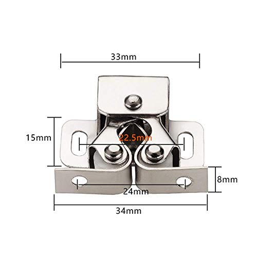 20 Pcs Cupboard Door Double Roller Catch, Kitchen Cabinet Door Latch Fasteners Door Stops Hardware Roller Catch Home Tool with Screws