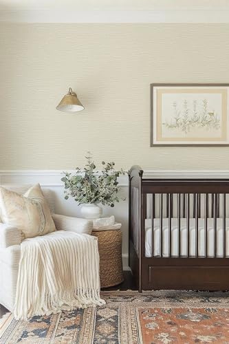 YXTII 20.8" x 196.8" Textured Wallpaper, Beige Grasscloth Peel and Stick Wallpaper for Bedroom Bathroom Laundry Room RV Stick and Peel Wall Paper Thickened - color: Beige Yellow, size: 20.8" x 196.8"