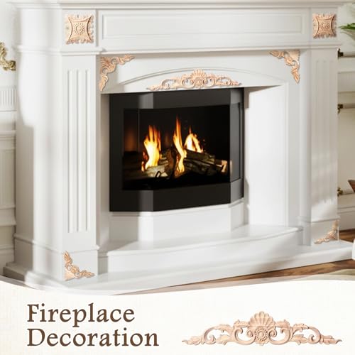 Croblissful 8 Pcs Wood Appliques and Onlays, Stylish Style, Large Size - size: Large Size, style: Stylish Style