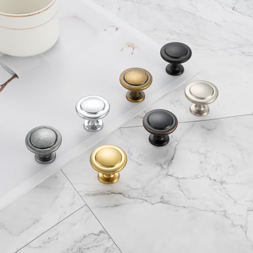 KOOFIZO 10 Pack Oil Rubbed Bronze Cabinet Knobs Pull Round Single Hole 1960 - color: Oil Rubbed Bronze, size: Knob 1 - 10Pcs, style: Round