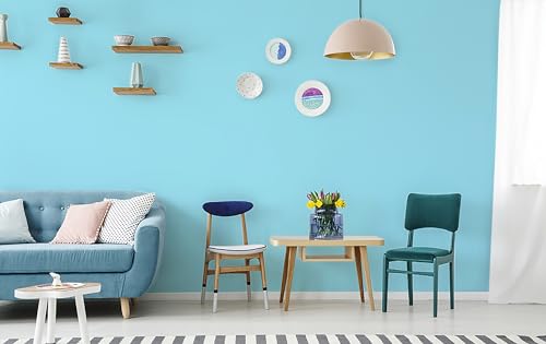 15.7" x 118" Blue Wallpaper Peel and Stick Light Blue Contact Paper Easy Peel Off Bedroom Bathroom Removable Wallpaper Vinyl Self Adhesive Matte - color: Light Blue-2, size: 15.7" x 118"