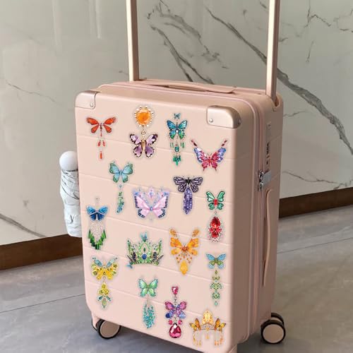 50Pcs Gem Butterfly Scrapbook Stickers – Crystal Butterfly Clear Stickers for Journaling, Scrapbooking, Laptop, Art Crafts - color: Crystal Butterfly