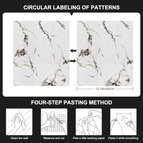CAX Peel and Stick Wallpaper White Gold Marble Contact Paper for Countertop - color: Black/White, size: 15.7" x 78"