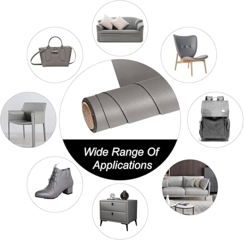 Leather Repair Patch, 24 x 54 Inch, Self Adhesive Leather Repair Tape, Large Vinyl Patch Kit, Vinyl Repair Tape, for Couches, Car Seats, Chairs, Furniture (Dark Grey) - color: Dark Grey