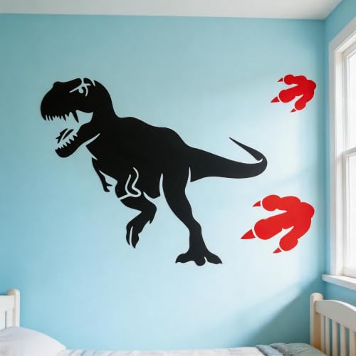 TIAMECH A4 Reusable T-Rex Dinosaur Footprint Stencil for Painting - color: T-Rex Dinosaur Footprint