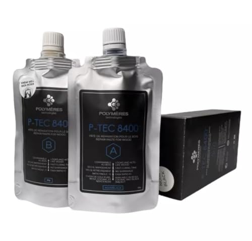 P-Tec 8400 Wood Filler - 250g - Fast Cure Crack & Knot Repair (Black)