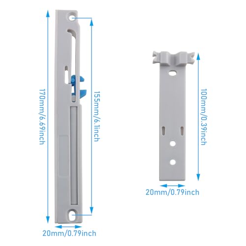 2 Sets (1 Pair) Drawer Soft Close Adapters Heavy Duty Furniture Drawer Universal Buffer Plastic Slide Damper Full Extension Drawer Slide for Cabinets Gray