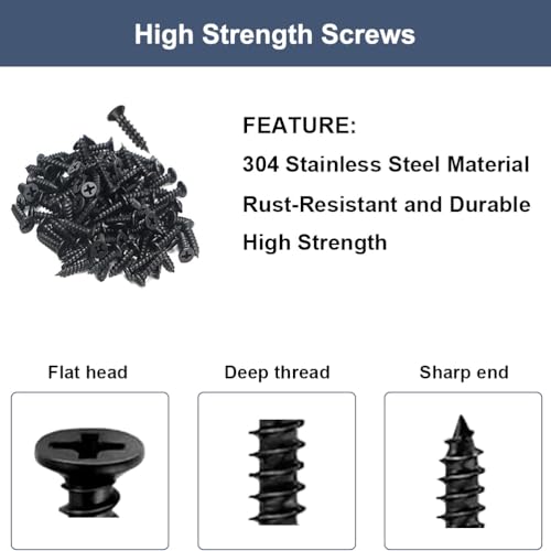 36Pcs Black Straight Brace Brackets, 3 Inch Stainless Steel Flat Brace Mending Plates, Sturdy Metal Repair Fixing Joining Brackets for Wood Furniture with Screws - size: 36 Pack